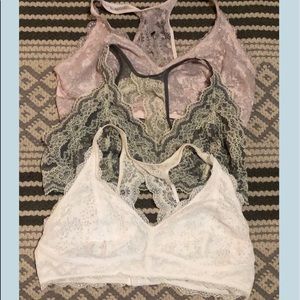 Bundle! Three lace bralettes